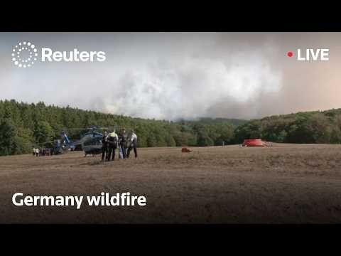 Wildfire closes up on a residential area in Germany