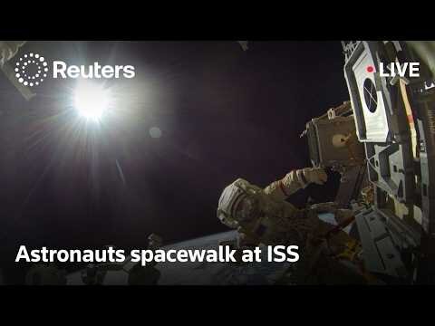Astronauts spacewalk at ISS