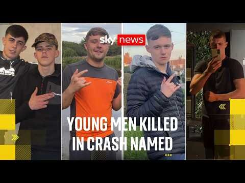 Five young men who died in crash which also killed two officers are named