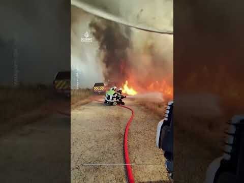 Firefighter uses smart glasses to record battle against wildfires