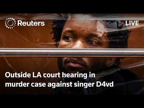 Outside LA court hearing in murder case against pop singer D4vd