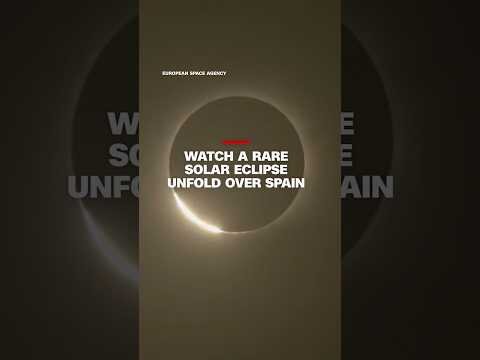 Watch a rare solar eclipse unfold over Spain