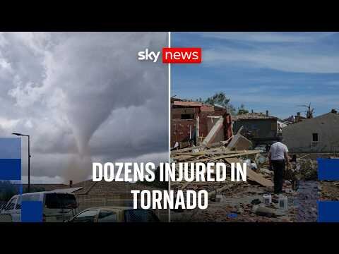 Hundreds of homes damaged after tornado tears through French village