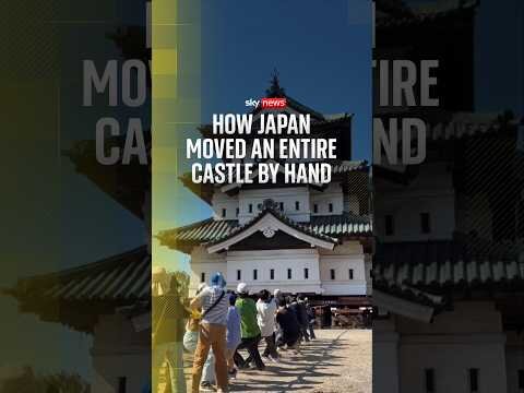 Castle weighing 360 tonnes is moved by hand in Japan