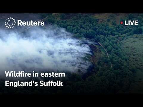 Wildfire in eastern England's Suffolk