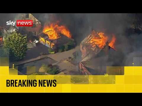 Houses on fire as wildfires spread in Stourbridge