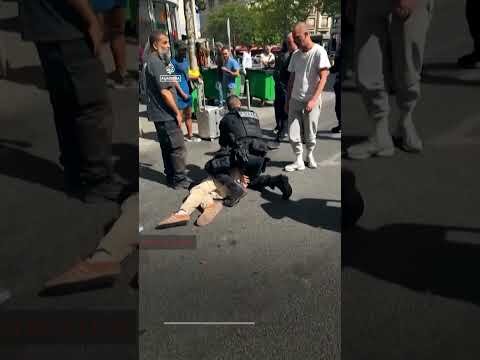 Video shows man subdued after stabbing three women in Paris