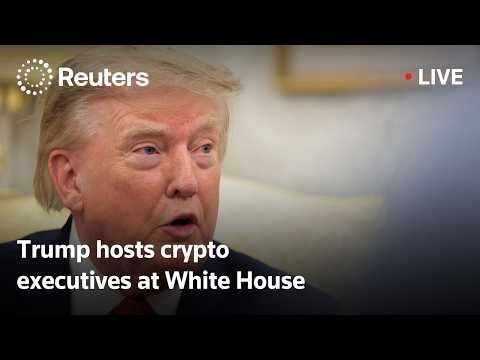 President Trump speaks alongside crypto executives at the White House
