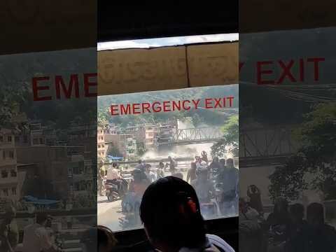 Nepal flash floods seen from bus