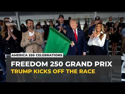Trump kicks off IndyCar's Freedom 250 Grand Prix race in Washington, DC