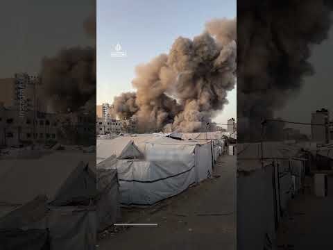 Israeli airstrike destroys Gaza City mosque near displacement camp