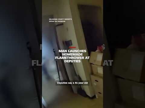 Man launches homemade flame thrower at deputies