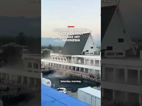 Buildings crumble after deadly quake in Indonesia