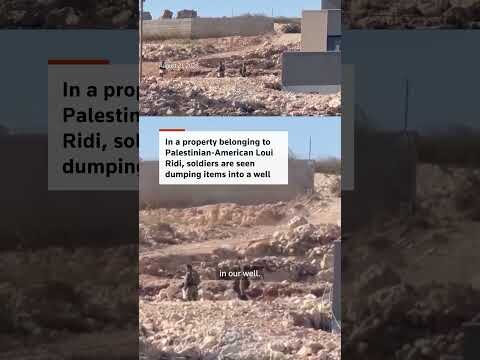 Israeli soldiers throw items from besieged West Bank home