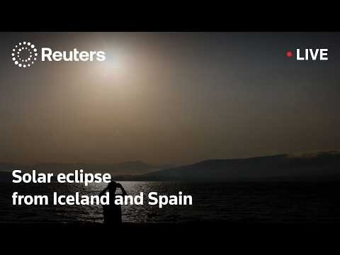 Solar eclipse seen from Iceland and Spain
