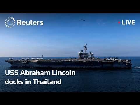 USS Abraham Lincoln docks in Thailand