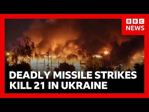 Deadly night in Ukraine as 21 killed in massive Russian missile attack