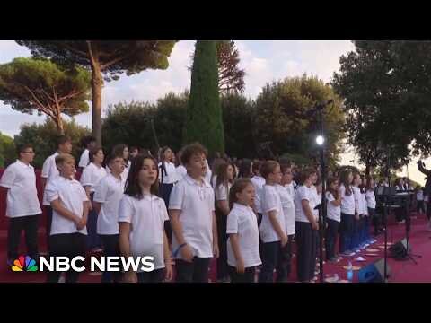 Andrea Bocelli and children’s choir perform for Pope Leo at ‘Concert for Peace