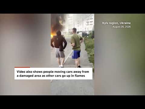Woman narrowly escapes blast in Russian drone strike