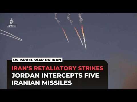 Jordan says air defences intercepted five incoming missiles from Iran