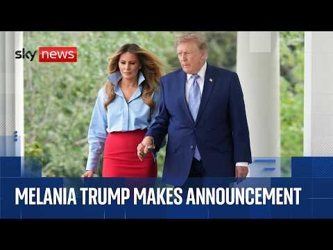 First lady Melania Trump speaks at the White House