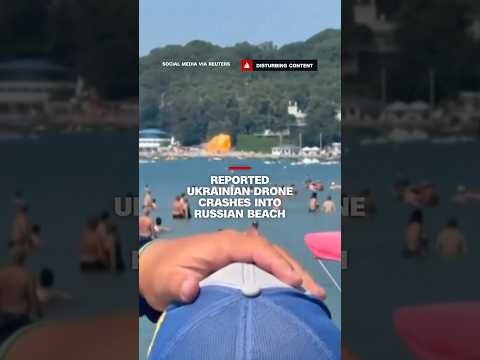 Reported Ukrainian drone crashes into Russian beach