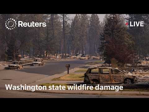 Wildfire damage in Spokane, Washington