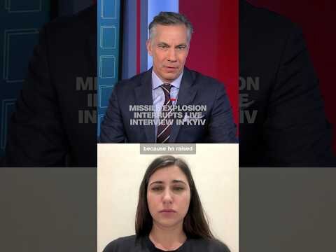 Missile explosion interrupts live interview in Kyiv