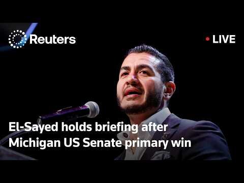 El-Sayed holds a briefing after Michigan Senate primary