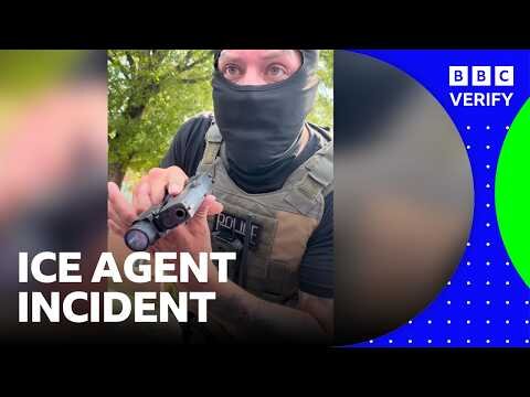 BBC Verify speaks to woman who filmed ICE agent pointing gun at her