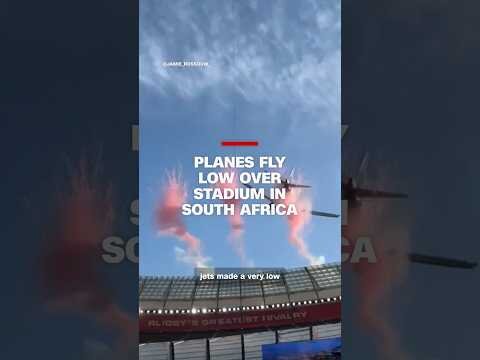 Planes fly low over stadium in South Africa