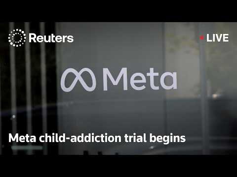 Outside court for Meta child addiction trial