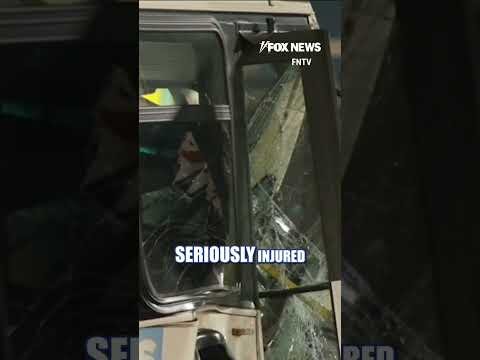 Airport shuttle bus CRASHES at Newark airport #foxnews #news #shorts #airport #crash