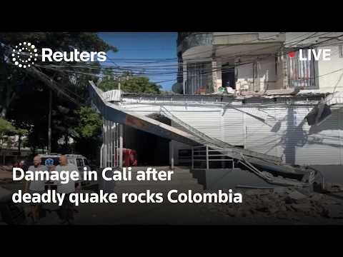 Damage in Cali, Colombia, after earthquake hits