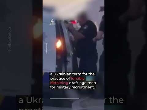 Woman screams for her man as Ukraine war recruiters pounce