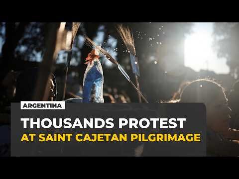 Argentines protest Milei's austerity during Saint Cajetan pilgrimage