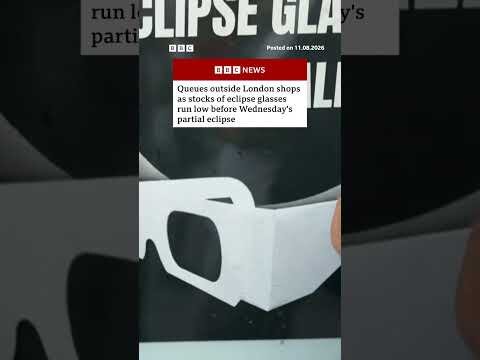 Eclipse chasers scramble for glasses as stocks run low. #Eclipse #London #BBCNews