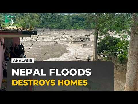 Nepal flash floods surge through villages as Trishuli River destroys homes