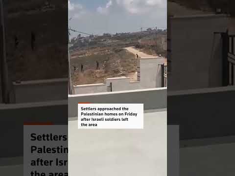 Footage from inside besieged West Bank homes shows Jewish settlers outside