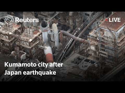Kumamoto city after Japan earthquake