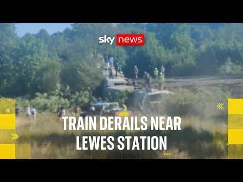 Train derails near Lewes in East Sussex, British Transport Police say
