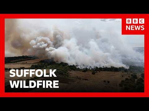 Wildfire in Suffolk, UK, not yet under control, fire service says