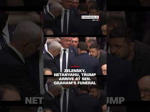 Zelensky, Netanyahu, Trump arrive at Sen. Graham’s funeral