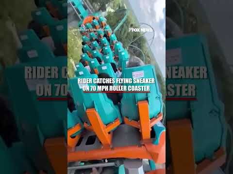 Rider catches flying sneaker on 70 mph roller coaster #shorts #foxnews #news #fox
