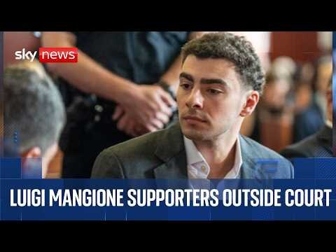 Luigi Mangione supporters arrive outside New York court ahead of pretrial hearing