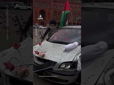 Bullet-riddled car on display in Berlin to remember Hind Rajab