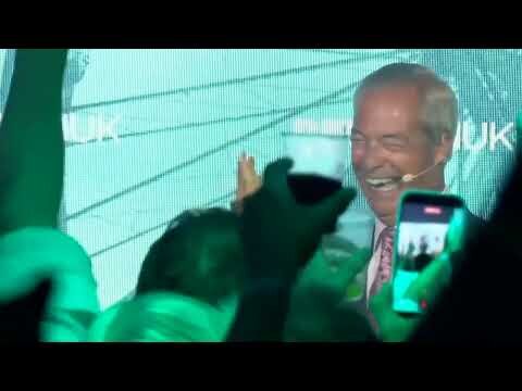 Nigel Farage wins election, skips stage with Count Binface