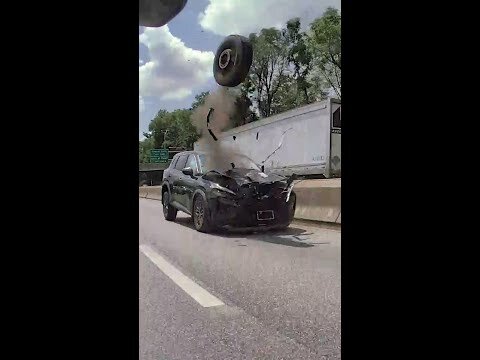 Loose tire tears through SUV on Philadelphia highway