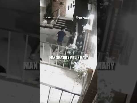SEE IT: Man SMASHES Virgin Mary statue with hammer #shorts #foxnews #us