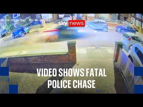 Footage appears to show police chase moments before fatal crash